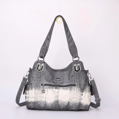 Damen-Schultertasche Aus PU-Leder Mit Reißverschluss Und Innenfächern Großes Stauraumvolumen