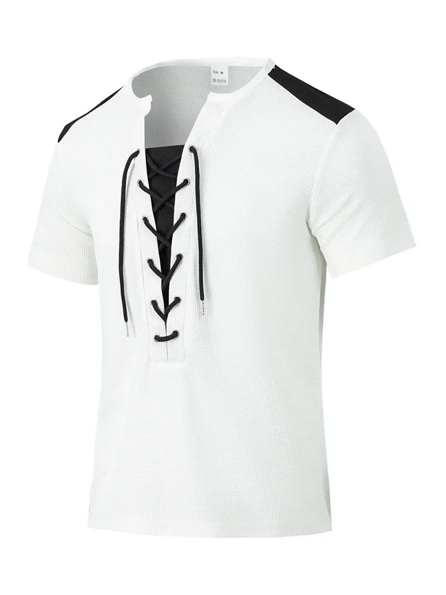 Kurzärmeliges Herren-Sommer-T-Shirt mit lockeren Streifen – vielseitiges, trendiges Oberteil für Paare