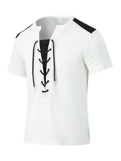 Kurzärmeliges Herren-Sommer-T-Shirt mit lockeren Streifen – vielseitiges, trendiges Oberteil für Paare