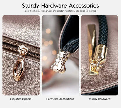 Damen Handtasche aus Rindsleder – Elegante Schultertasche mit Reißverschluss und großem Stauraum