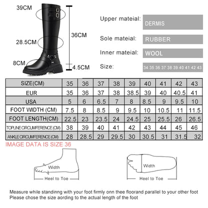 Größentabelle mit Fußlänge, Fußbreite und Knöchelumfang für Winterstiefel