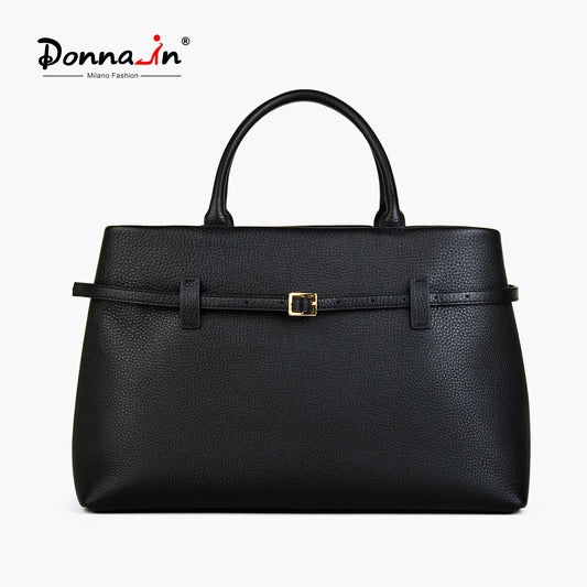 Premium Rindsleder Handtasche | Arbeitstasche Mit Verstelltem Schultergurt