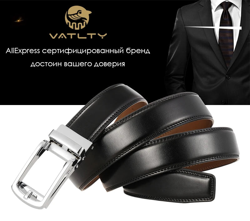 Herren-Gürtel Aus Echtem Leder Mit Automatik-Schnalle Für Anzug Und Business, 31 mm Breite