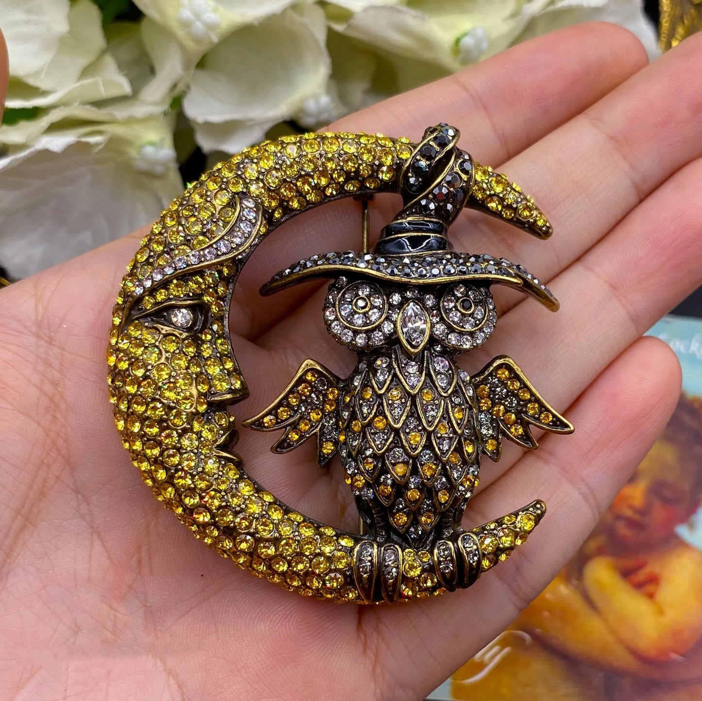 Brosche Kristall Strass Schwerindustrie Palast Klassisch Abzeichen Unisex