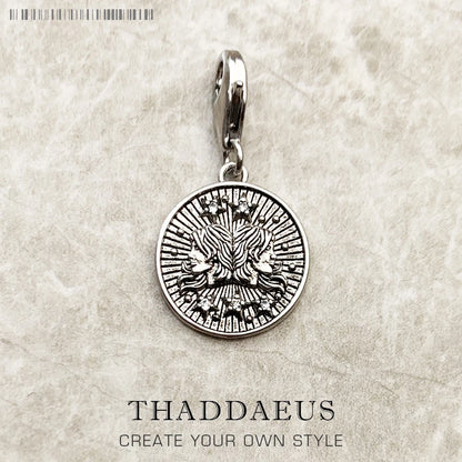 Damen-Charm-Anhänger Sternzeichen Horoskop Vintage aus Sterlingsilber