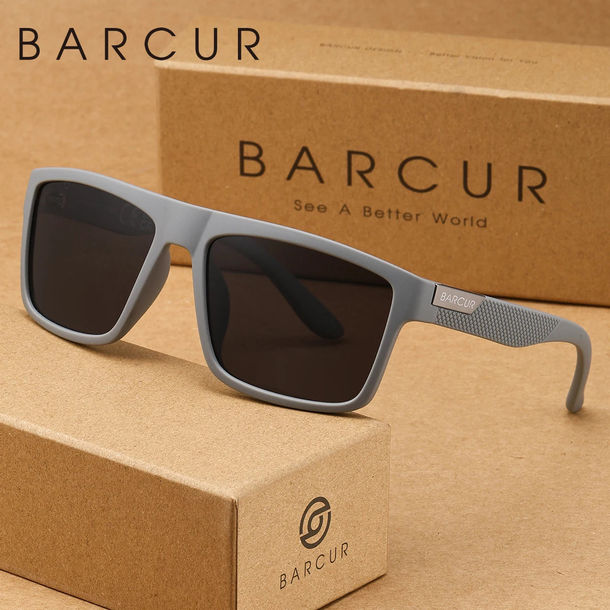 Sonnenbrille quadratisch Business minimalistisch UV400 polarisiert Herren