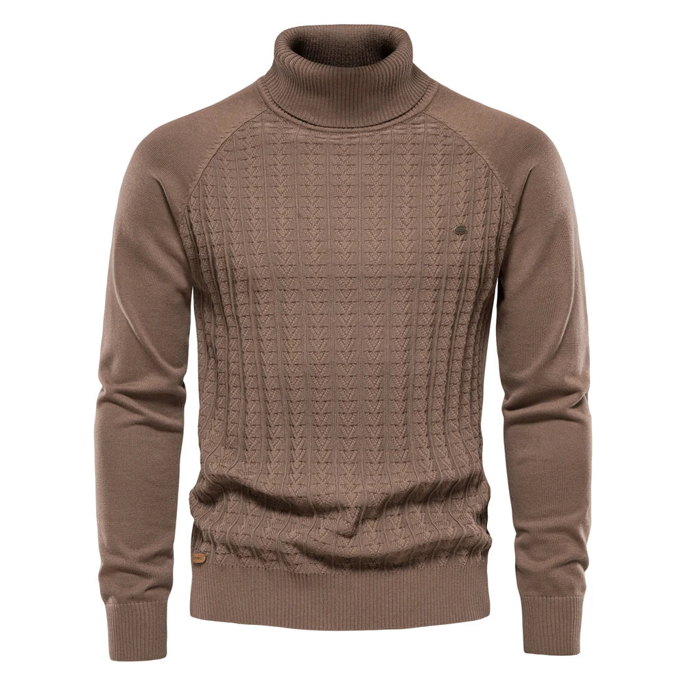 Männlicher Rollkragenpullover aus hochwertiger Baumwolle für den Winter