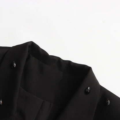 Elegantes Damenkleid mit Rundhalsausschnitt, langen Ärmeln und Patchwork-Design in lockerer Passform.