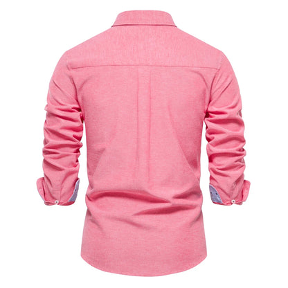 Herren Oxford Hemd aus Baumwolle mit langen Ärmeln für Casual-Look