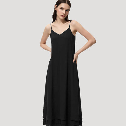 Elegantes Sommerkleid Für Damen Mit V-Ausschnitt Und Leichter Passform