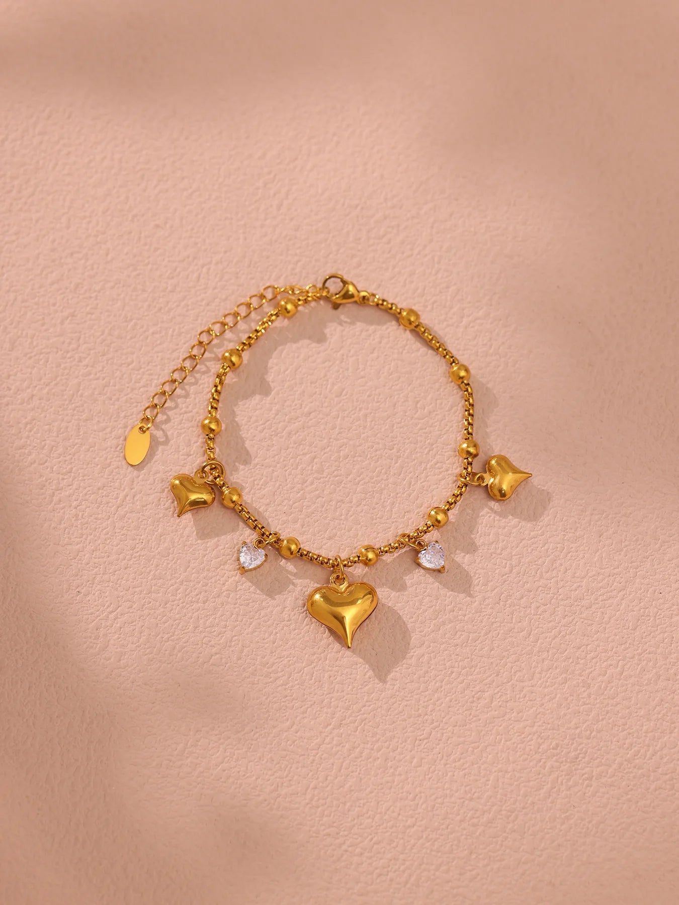 Damen-Armband mit Herz-Zirkonia aus Edelstahl