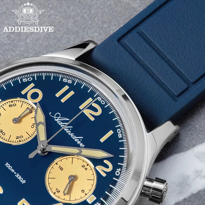 Herren-Chronograph mit VK64-Quarzwerk und Bubble-Glas