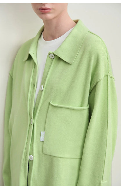 Damen-Strickjacke lang Revers Raglan Streetwear locker Herbst