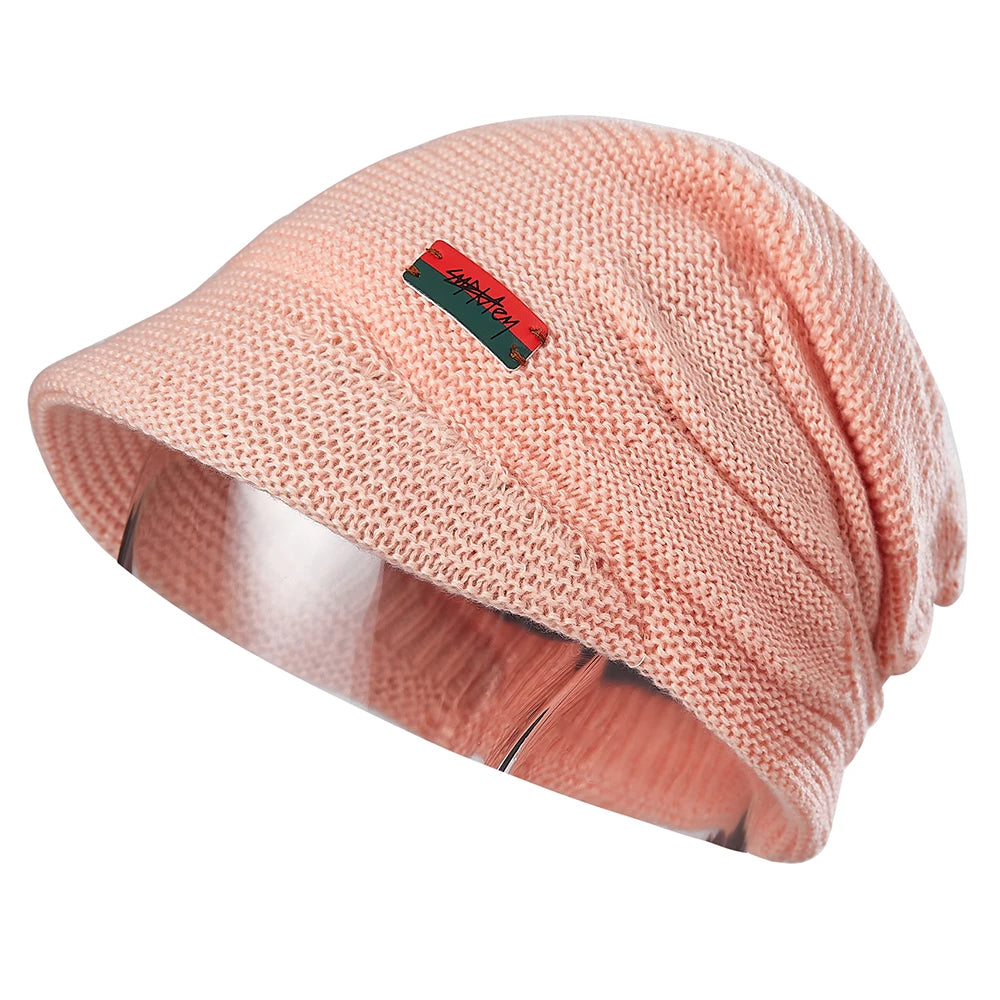Strickmütze mit Visier und Fleecefutter
