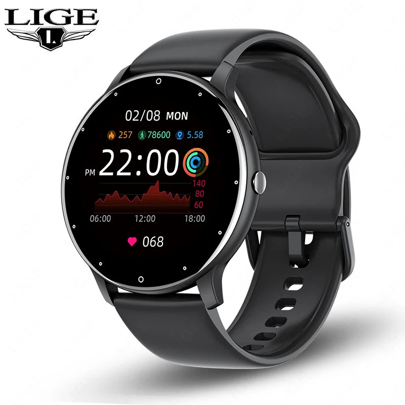 LIGE 2024 Neue Smart Uhr Für Männer Frauen 1,28 "Full Touch Screen Smartwatch Gesundheit Monitor BT Anrufe Smart Uhr weihnachten Strap
