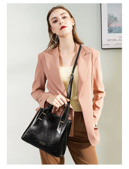Damen Handtasche aus Split-Leder mit Crossbody Fashion Bags