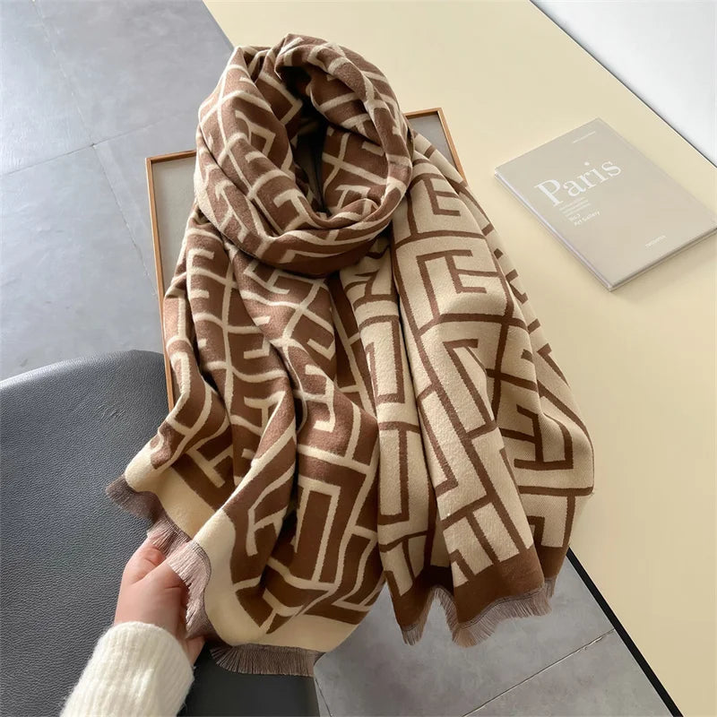 Damen Winterschal Kaschmir Pashmina Design warm Wickelschal Halstuch Echarpe Bandana