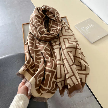 Damen Winterschal Kaschmir Pashmina Design warm Wickelschal Halstuch Echarpe Bandana
