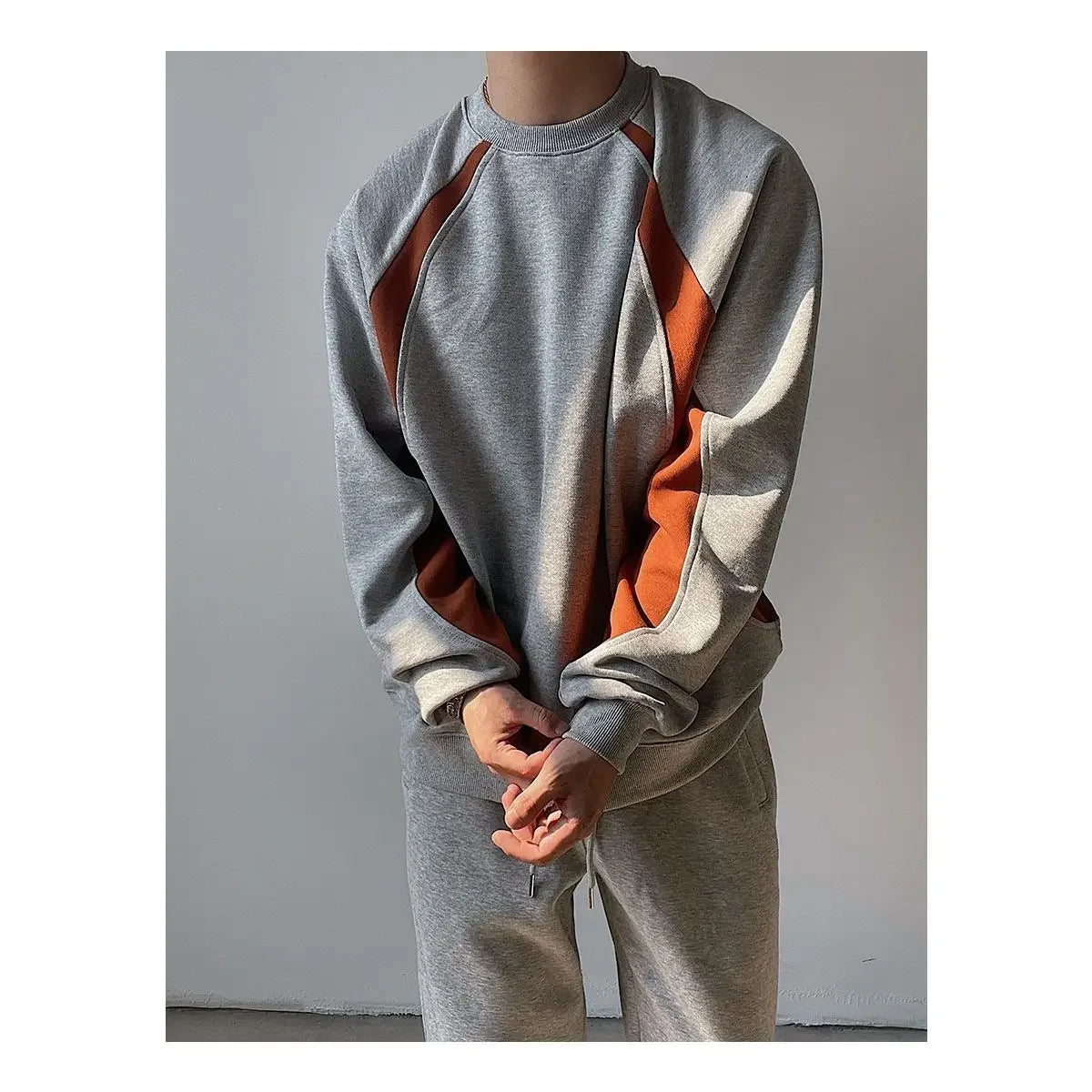 Lässiger Herren-Raglanpullover mit Y2K-Print und Rundhalsausschnitt – ideal für Herbst und Winter