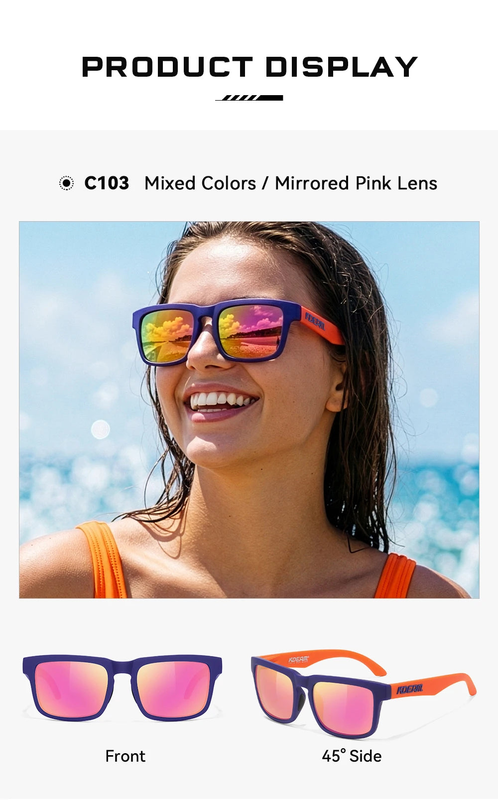 Sonnenbrille polarisiert bunt Outdoor Wandern Reißverschlussetui Unisex