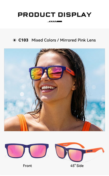 Sonnenbrille polarisiert bunt Outdoor Wandern Reißverschlussetui Unisex