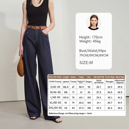 Damen Jeans aus Lyocell-Baumwolle mit weiten Beinen im Retro-Look