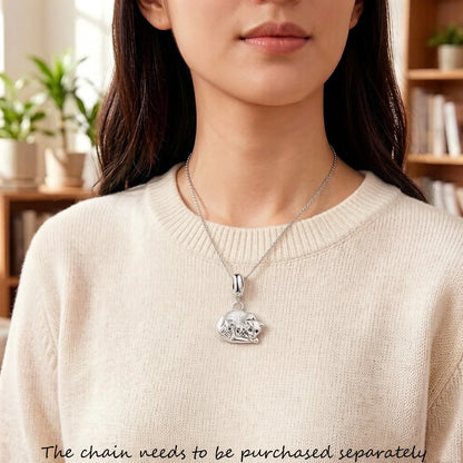 Damen-Charm-Anhänger Katze und Kätzchen süß Mutter aus Sterlingsilber