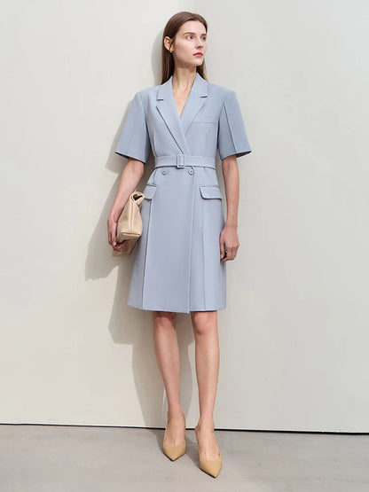 Minimalistisches Blazer Kleid Für Damen Elegant Mit Gürtel
