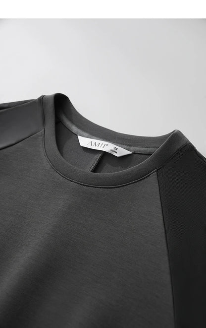 Damen Top im minimalistischen Stil mit O-Ausschnitt und schmaler Passform