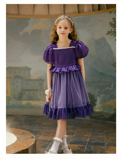 Ärmelloses Sommerkleid aus 100% Baumwolle in Grün für Mädchen – Prinzessinnen-Design, ideal für Geburtstagsfeiern, 80 cm