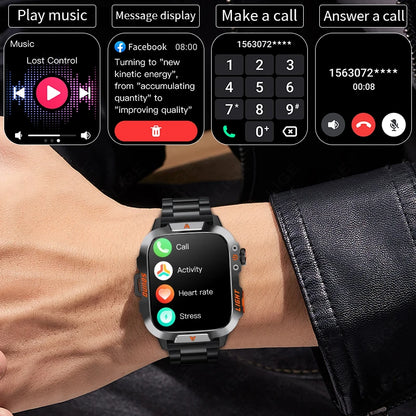 LIGE Neue Militärische Smart Uhr Männer LED Taschenlampe 420mAh Wasserdichte Outdoor Sport Bluetooth Anruf Smartwatch Für Huawei Xiaomi