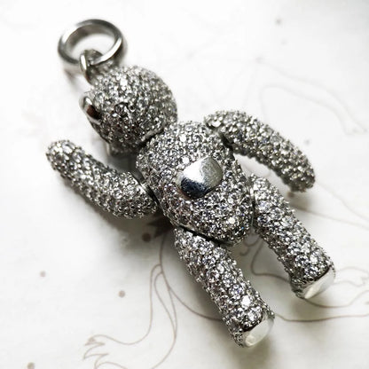 Damen-Charm-Anhänger Teddybär niedlich aus Sterlingsilber