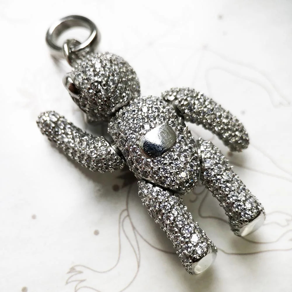 Damen-Charm-Anhänger Teddybär niedlich II aus Sterlingsilber