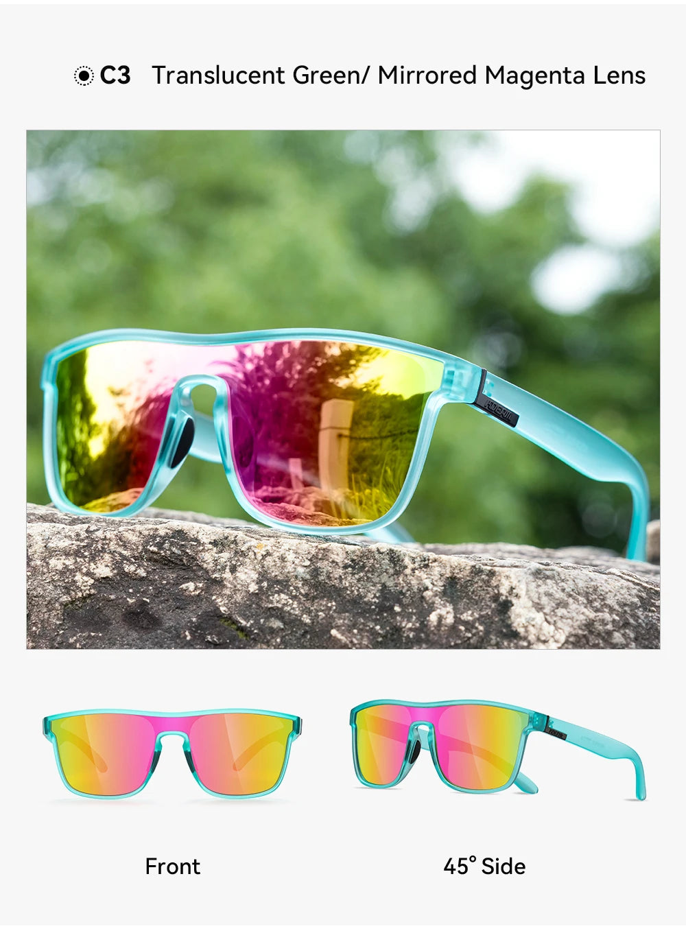 Sonnenbrille übergroß Einteiler polarisiert 153mm gebürstet Herren