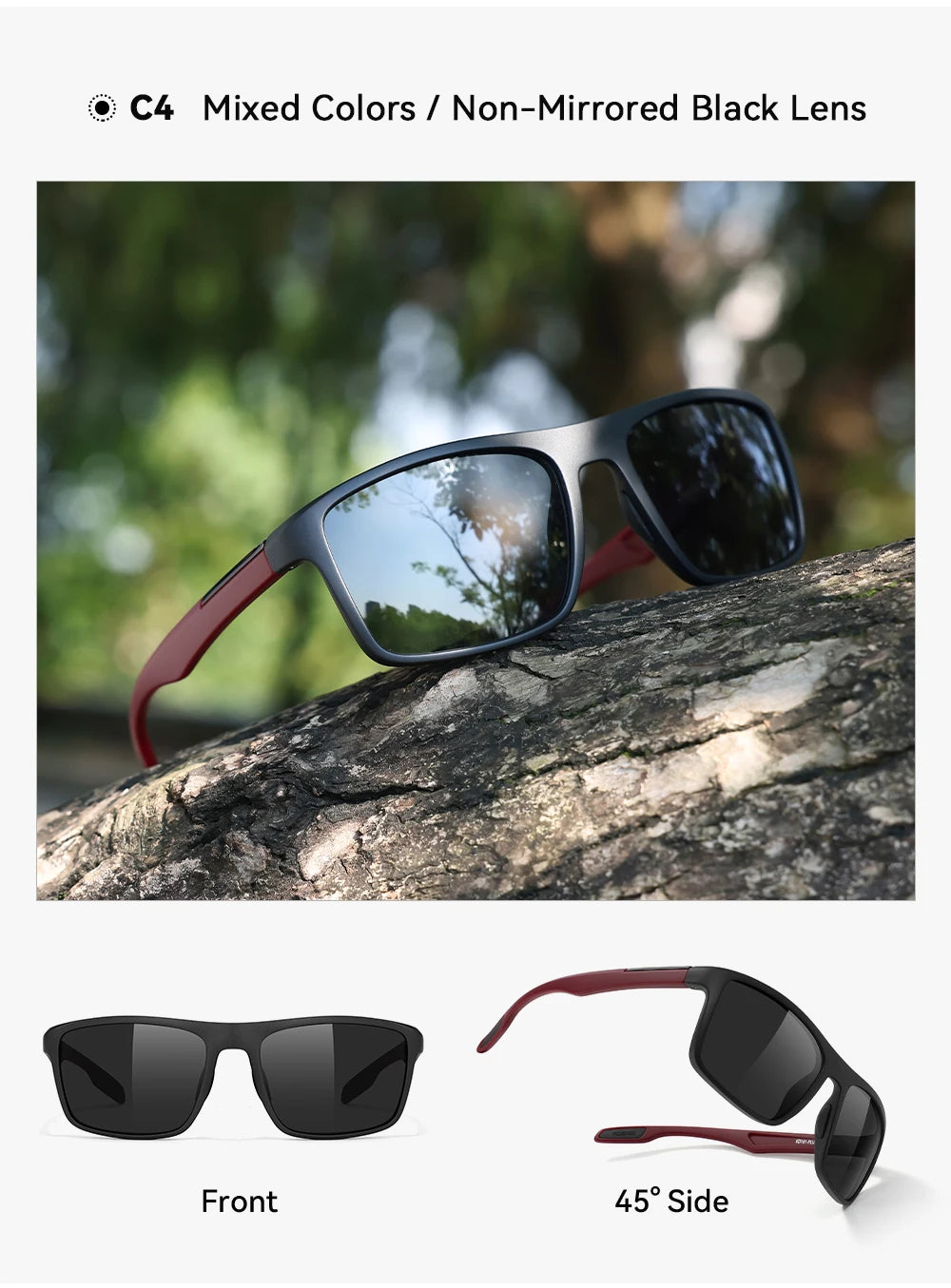 Sonnenbrille übergroß rechteckig polarisiert photochrom 154mm Sport
