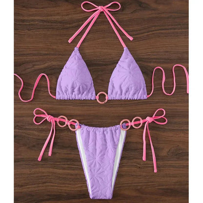 Dreiteiliges Damen-Bikini-Set im brasilianischen Stil – ideal für Strand und Pool