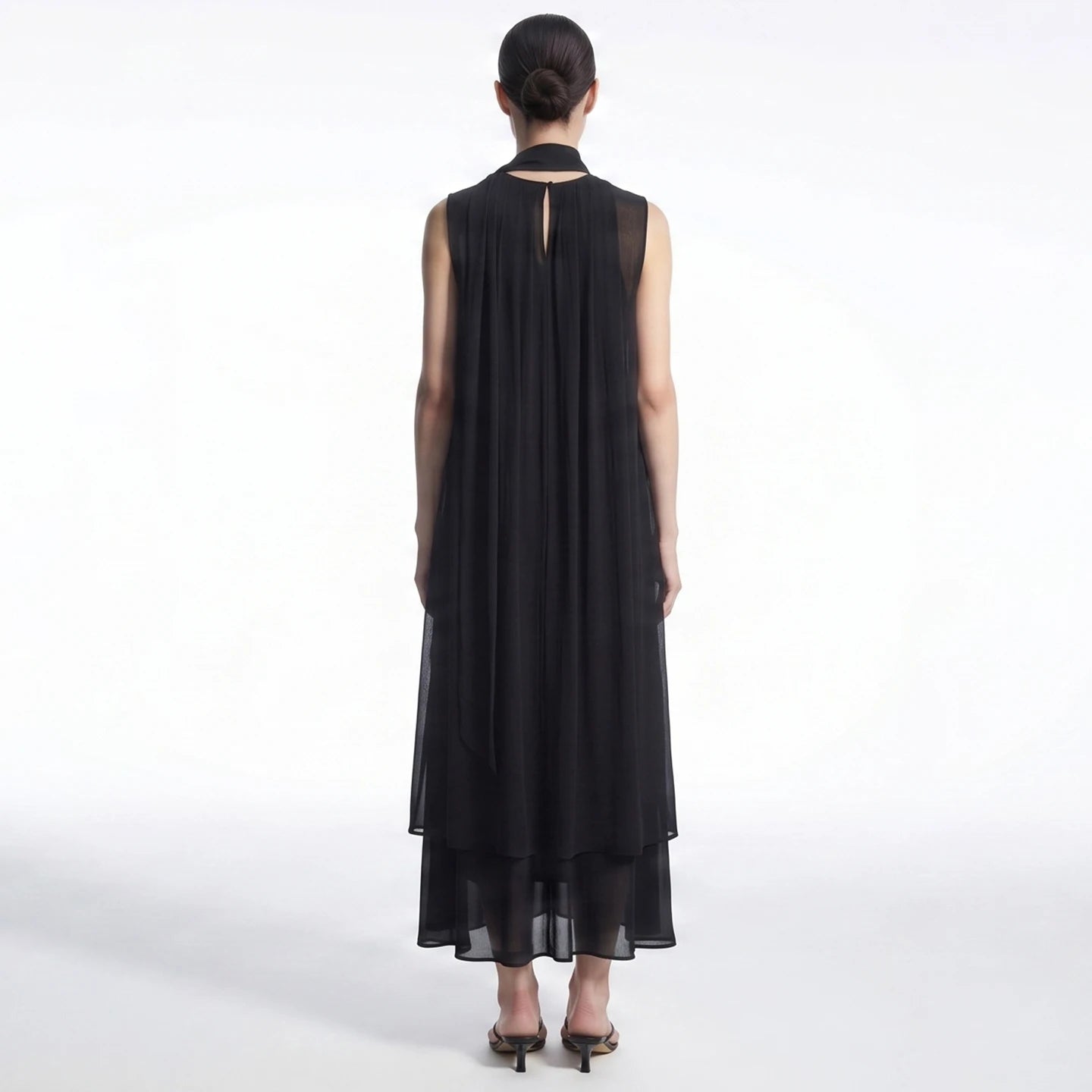 Leichtes Chiffon Damenkleid Sommer Zweiteilig Elegant Zum Reisen