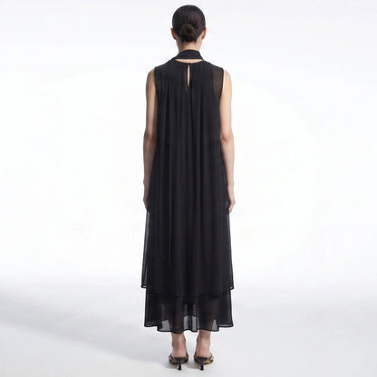 Leichtes Chiffon Damenkleid Sommer Zweiteilig Elegant Zum Reisen