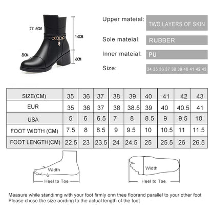 AIYUQI Women Snow Boots Winter 2025 New Genuine Leather Women Ankle Boots Round Toe Large Size Wool Women's Short Booties