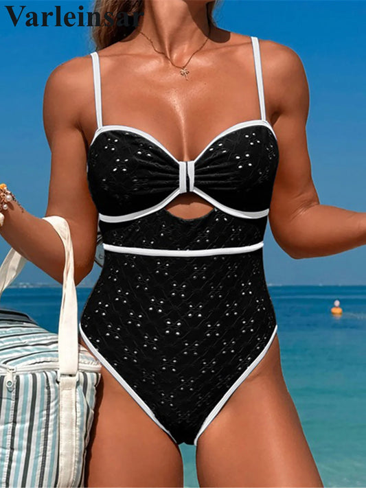 Damen-Badeanzug Cut-Out High-Leg Monokini Weste gepolstert 2026