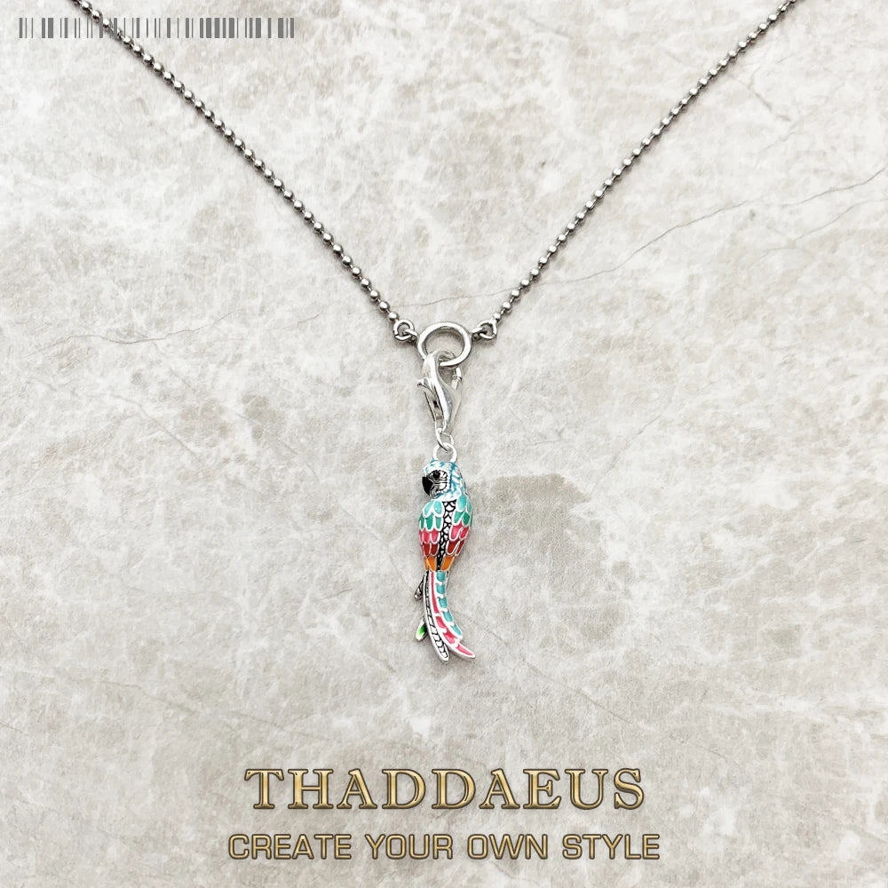 Damen-Halskette Charm-Kette Papagei Boehmen aus Sterlingsilber