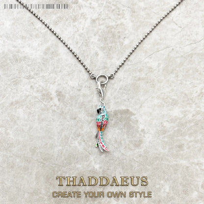 Damen-Halskette Charm-Kette Papagei Boehmen aus Sterlingsilber