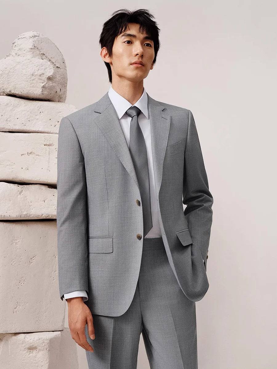 Herren-Sommerhose aus 100% Baumwolle – Dünne, knöchellange Anzughose in Slim-Fit für smarte Casual-Looks in Khaki, Grau oder Schwarz