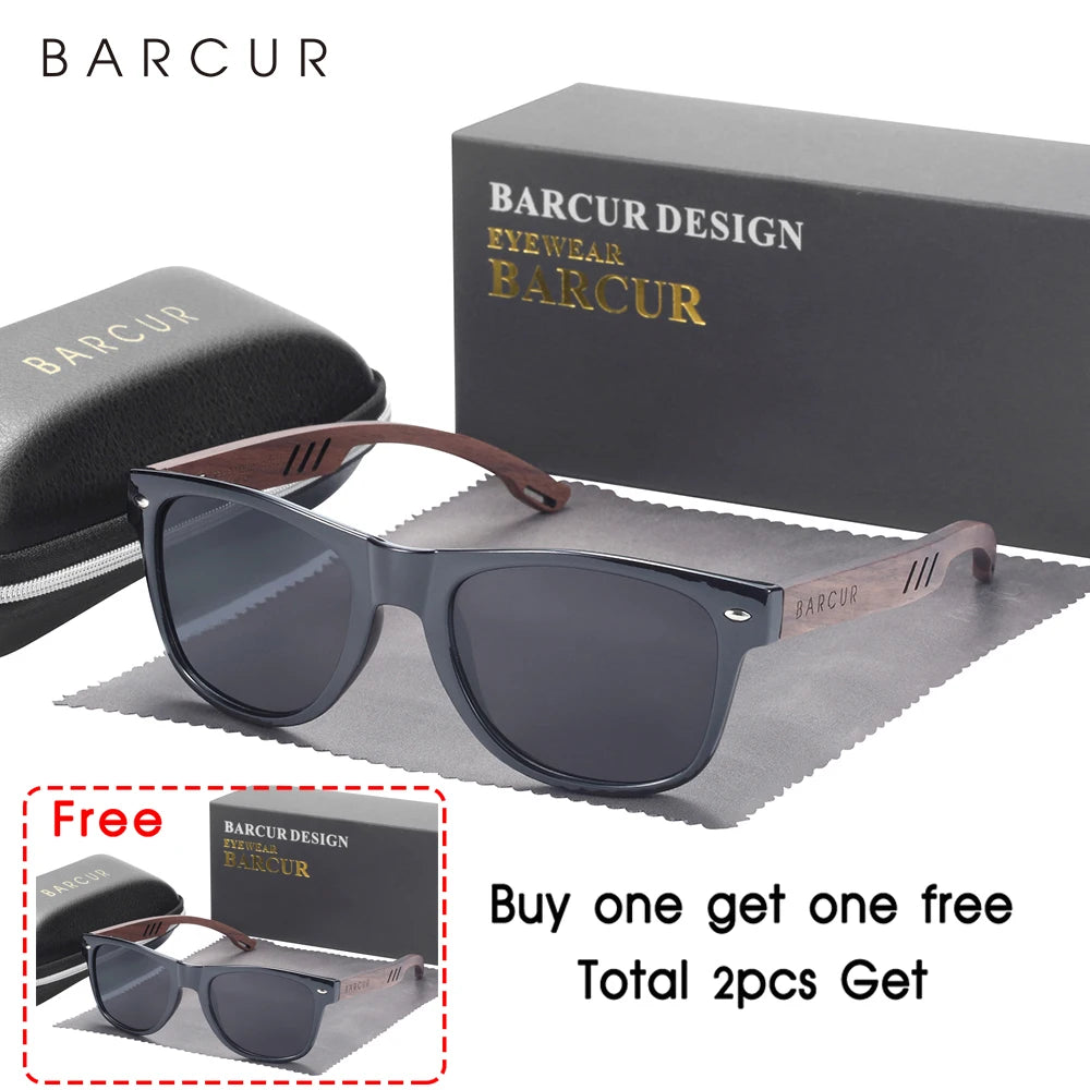 Sonnenbrille Holz Walnuss polarisiert UV-Schutz Design Herren Damen B