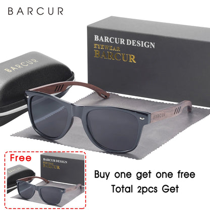 Sonnenbrille Holz Walnuss polarisiert UV-Schutz Design Herren Damen B
