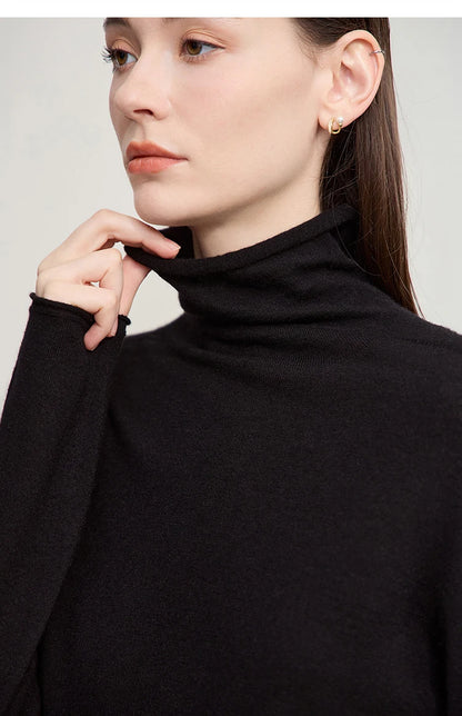 Damen V-Ausschnitt Pullover 100 % Wolle Basic Herbst-Winter