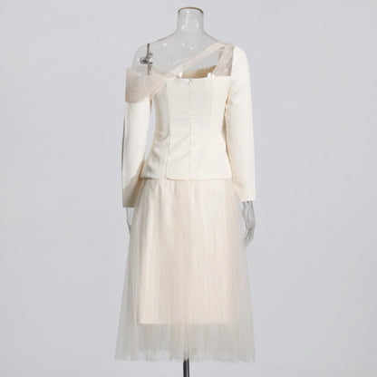 Eleganter Damen-Blazer mit Diamant-Patchwork, Notch-Kragen und langen Ärmeln – stilvoll und vielseitig.