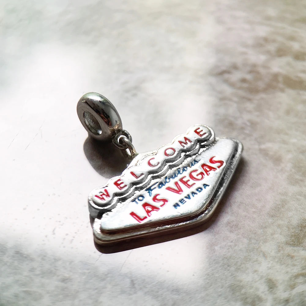 Damen-Charm-Anhänger Las Vegas Nevada Reise DIY aus Sterlingsilber