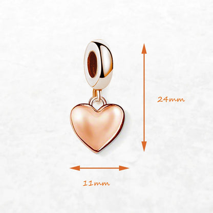 Damen-Charm Herz Roségold romantisch aus Sterlingsilber