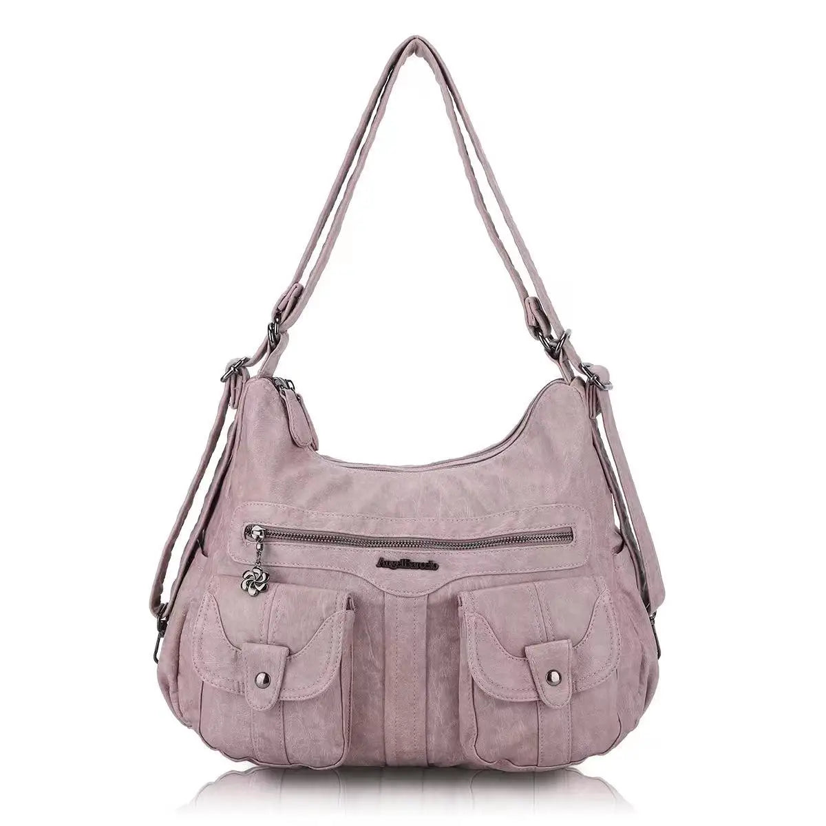 Damen-Schultertasche Aus Weichem PU-Lederimitat Mit Innenfach Und Reißverschluss Alltag Und Shopping